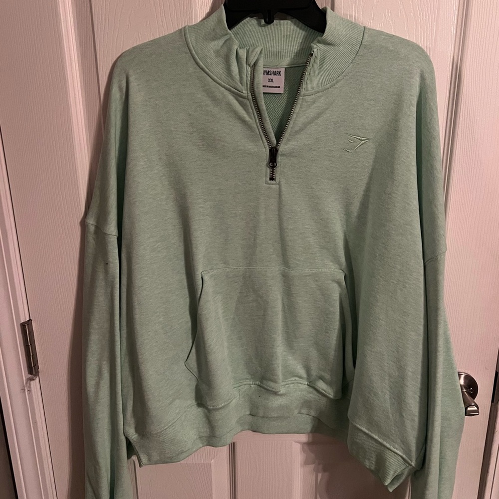 Gymshark Mint Green Half-Zip Crew Pullover